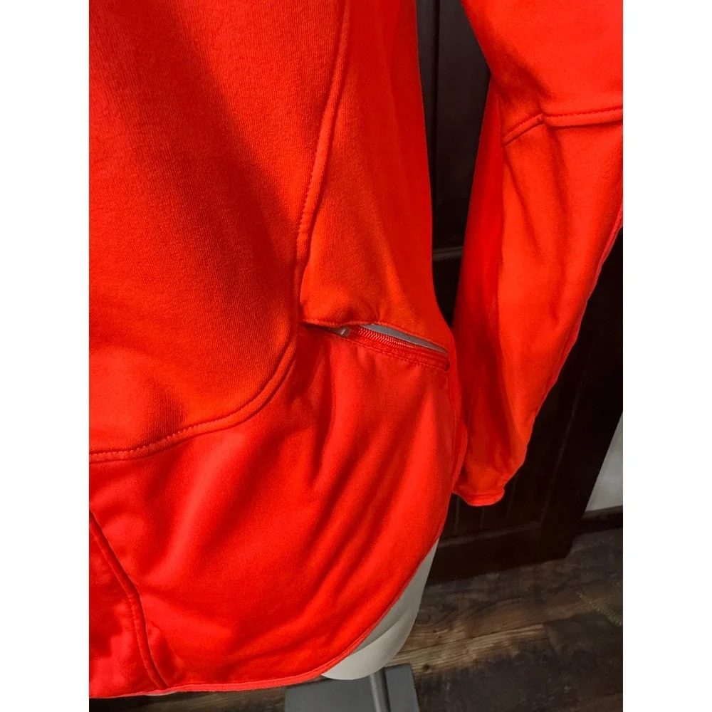 Nike Dri-FIT Womens Running Jacket Orange Full Zip Reflective Thumbholes Medium